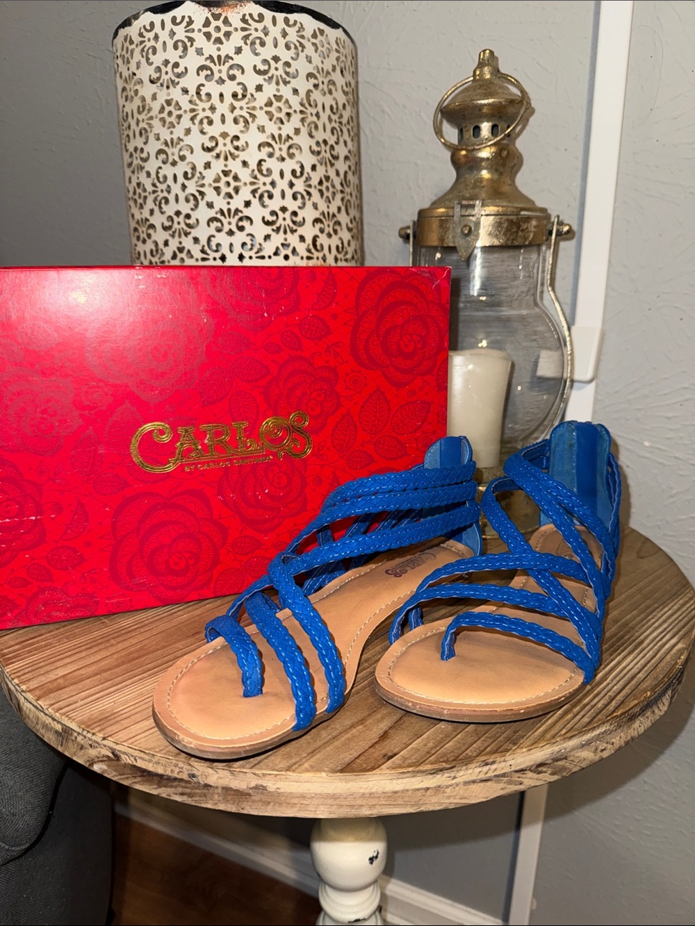 Carlos by Carlos Santana Royal Blue Braided-Strap Women's Sandals